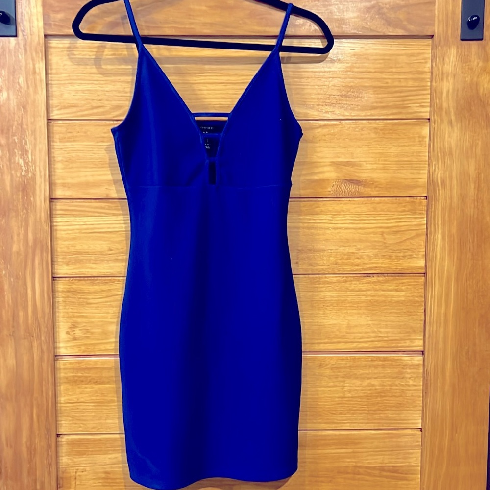 BOGO 2/$10 
Forever 21 Royal blue deep v mini dress